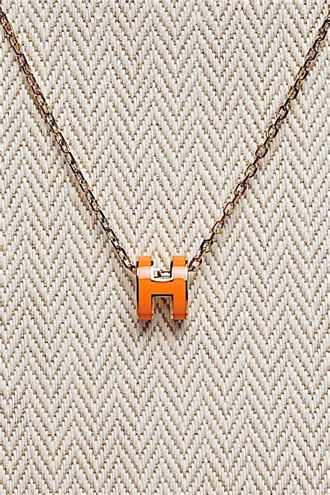 hermes orange h necklace|hermes pop h necklace white.